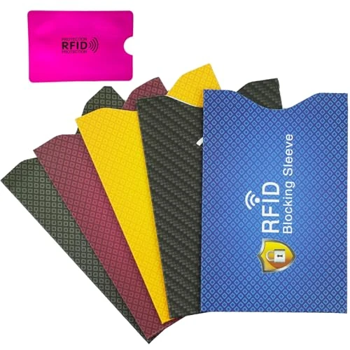Fundas RFID Blocking NFC (6 piezas) para tarjeta y crédito, multicolor