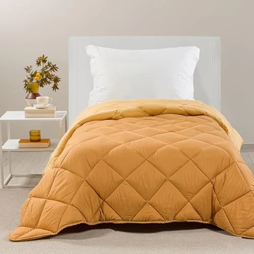 Caleffi - Microfibre Single Bed Quilt 170 x 265 cm, Warm, Soft and Cuddly, Winter Single Bed Duvet Padded, Washable Resistant, Hypoallergenic Quilted Blanket, Made in Italy