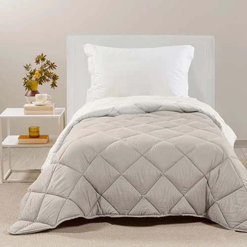 Caleffi - Microfibre Single Bed Quilt 170 x 265 cm, Warm, Soft and Cuddly, Winter Single Bed Duvet Padded, Washable Resistant, Hypoallergenic Quilted Blanket, Made in Italy