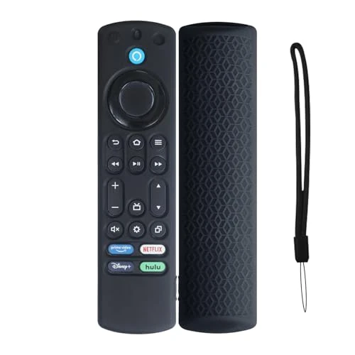 KNOXS Siliconen afstandsbediening hoes compatibel met Amazon Fire TV Stick 4K Max, [Antislip, Schokbestendig, Stofdicht] Hoesje Compatibel met Amazon Fire TV Smart TV's (zwart)