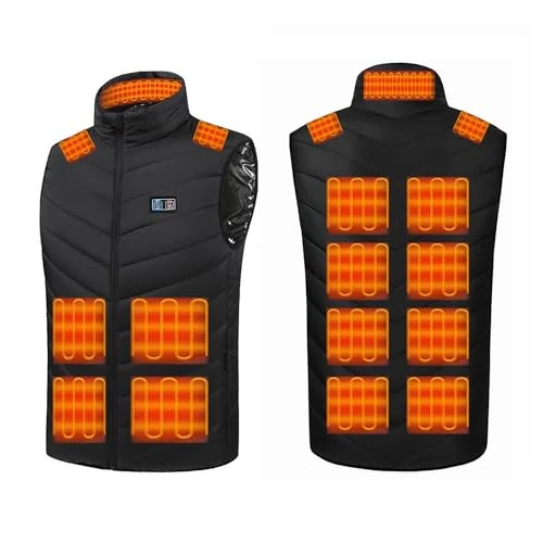 Monave Gilet riscaldato per donne e uomini, gilet riscaldato con 15 cuscinetti riscaldanti, pesca, passeggiate e lavoro all'aperto per Natale e Ringraziamento (batterie escluse)