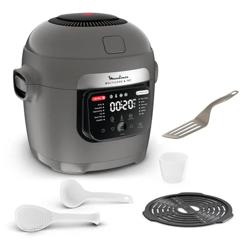 Offerta a tempo: Moulinex Multicook Fry Multicooker & Air Fryer, 12 programmi, 6 L, Grigio, Spatola inclusa YY5553FB - 0.00% da 127.35 € a 127.35 €