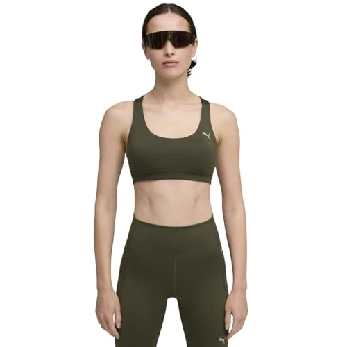Zeitlich begrenztes Angebot: PUMA Damen Cloudspun Bra - Mid BH, Dark Olive, M EU von 22.09 € auf 22.09 € (0.00% Rabatt)