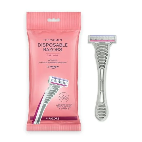 Offre limitée : by Amazon Rasoirs jetables à 3 lames pour femme Rose 4 1 Pack de 5.07 € à 5.07 € (0.00% de remise)