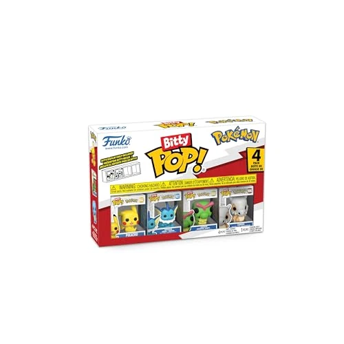 Offerta a tempo: Funko Bitty POP! 4 Pack: Pokemon - Pikachu, Vaporeon, Caterpie, Cubone - 0,9 pollici (2,2 cm) Da collezione - Scaffale espositivo impilabile incluso - Idea regalo - Per sacchetti da festa - 0.00% da 14.40 € a 14.40 €