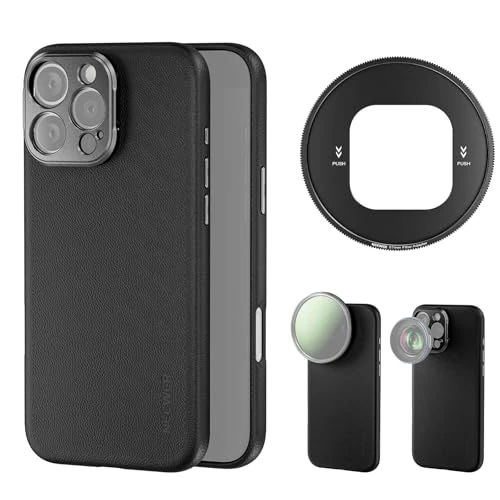 Offre limitée : NEEWER PA084 Étui Protection Robuste en TPU/PC Robuste avec Supports d'objectif de 17 mm,Adaptateur de Filtre à Filetage 67 mm,Cuir synthétique antidérapant,Compatible avec iPhone 16 Pro Max MagSafe de 34.99 € à 34.99 € (0.00% de remise)