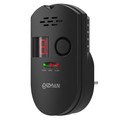 Offerta a tempo: CHZHVAN Rilevatore di Gas, Rilevatore di Fughe GPL/Gas Naturale/Carbone, Plug-in Monitor di Metano e Propano Butano, Allarme Sonoro e Display digitale LED per Cucina, Casa Mobile, Garage - 0% da 17.99 € a 17.99 €