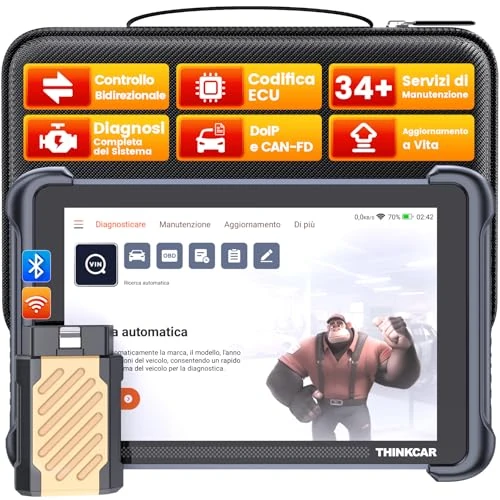 ThinkScan 689BT OBD2 Auto Diagnostica con Diagnosi Completa del Sistema e 34 Servizi di Manutenzione, Controllo Bidirezionale, Codifica ECU, FCA, DoIP e CANFD con Scanner Bluetooth ThinkDiag Mini 2