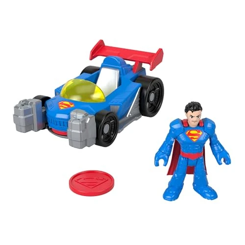 Zeitlich begrenztes Angebot: Fisher-Price Imaginext DC Super Friends Metal Force Supermobil Spielzeugauto, ca. 7,6 cm große Superman-Actionfigur und Zubehör im Set, enthält Starter und 2 Scheiben, JFJ69 von 16.99 € auf 14.44 € (15% Rabatt)
