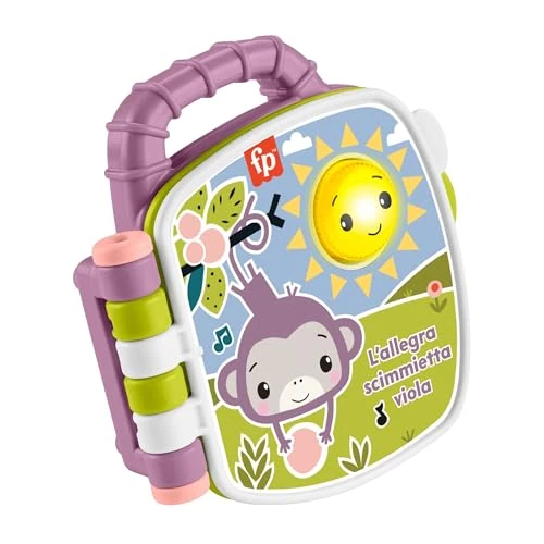 Offerta a tempo: Fisher-Price - Il Libro delle canzoncine della Scimmietta Viola, libro musicale con luci e suoni per l'apprendimento, versione italiana, giocattolo per bambini, 6+ mesi, JFN06 - 28% da 13.90 € a 9.99 €