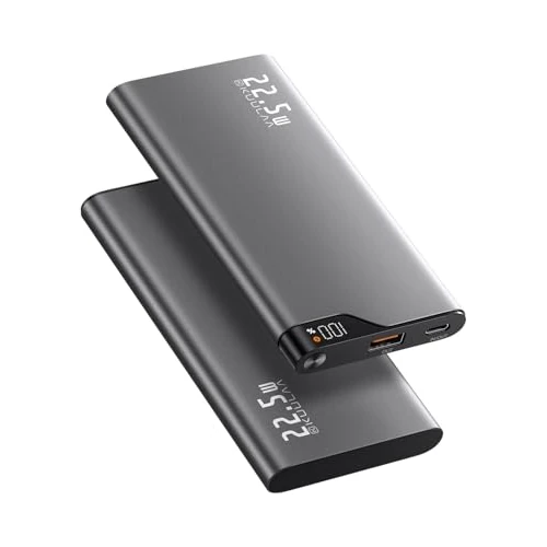 Kuulaa 2 x Power Bank 10000 mAh 22,5 W, Ultra Slim Powerbank szybkie ładowanie, bateria do wyświetlacza LED, przenośna ładowarka do iPhone'a 16, 15, 14, 13, 12 Pro Max, Samsung Galaxy S, seria itp