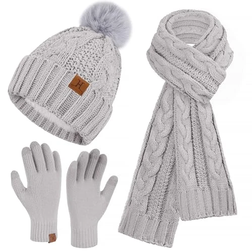 Limitiertes Angebot: ZASFOU Damen Winter Mütze Schal Touchscreen Handschuhe Set Thermo Chenille Strickmütze Beanie Wintermütze Schals Winterschal Winterhandschuhe Geschenk für Frauen von 33.99 EUR auf 26.00 EUR (Spare 24%)