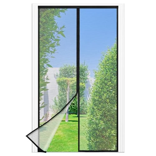 Offerta a tempo: Zanzariera Magnetica - 95 x 220 CM Rete Fine - NERO, Zanzariera Porta Finestra Superiore Aumentato a 3,8 cm, si Chiude da Sola, Mantiene l'aria Fresca - 35% da 24.99 € a 16.23 €