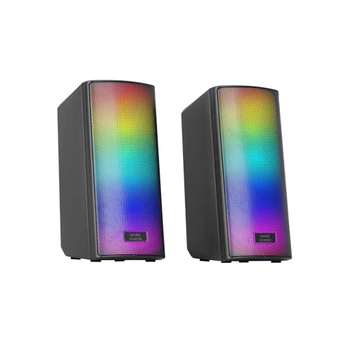 Tijdelijke aanbieding: Mars Gaming MSRGB2, Lluidsprekers Bluetooth 5.3 15W, DSP-Geluidsprocessor, Dynamische RGB-Verlichting, Front Totaal Mesh, Compacte Luidsprekers met Regelkast, Jack 3.5mm en USB Ingang, Zwart van 17.90 € naar 17.90 € (0.00% korting)