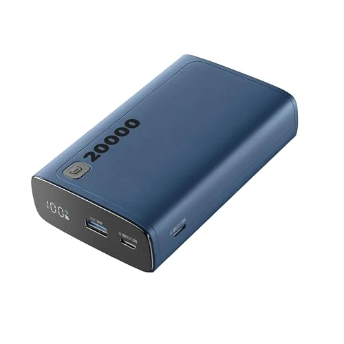 Cellularline - Elite 20000 - Caricabatteria Portatile - Capacità di 20000mAh - +144 ore di ricarica extra - 1xUSB OUTPUT: 18W Adaptive Technology - 2xUSB-C INPUT: 18W/ OUTPUT: 20W PD - Blu