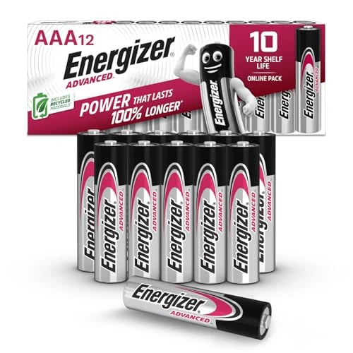 Oferta limitada: Energizer Advanced - Pilas AAA (Paquete de 12) - 1,5V Baterías Alcalinas de Larga Duración - Alta Potencia - Made in EU - Embalaje 100% reciclable - 10 años de Vida útil [Exclusivo en Amazon] de 8.79 EUR a 7.35 EUR (ahorro 16%)