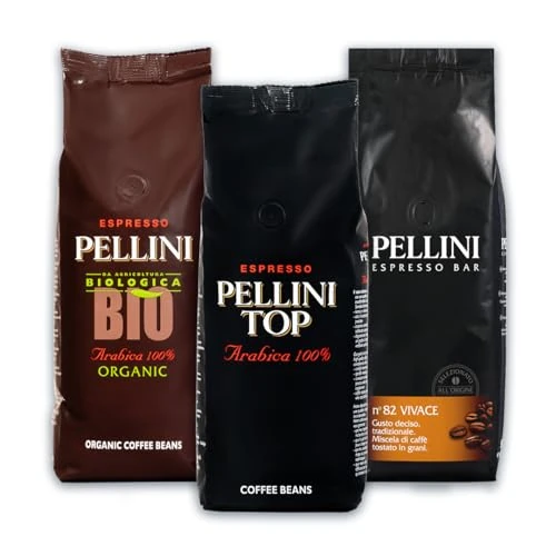 Pellini, Set de degustación de granos de café Pellini Top, Bio, Vivace, 3 paquetes de 500g (1,5 kg)