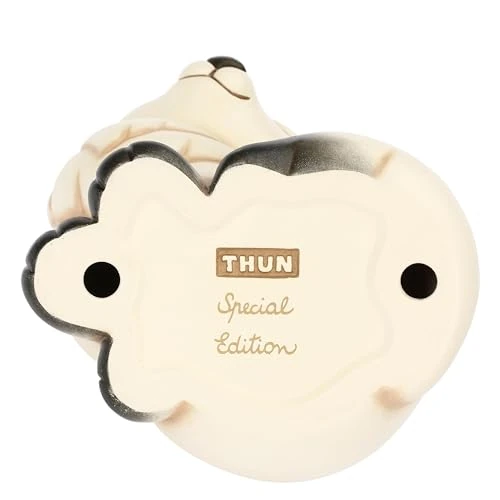 THUN - White Ceramic Fox Bead, Large, 11.8 x 9.7 cm, Height 14.6 cm, Winter Incantato Collection