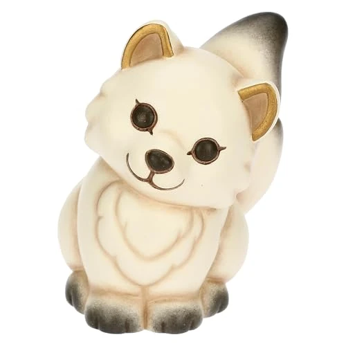 THUN - White Ceramic Fox Bead, Small, 6.3 x 7.3 cm, Height 8.4 cm, Winter Incantato Collection