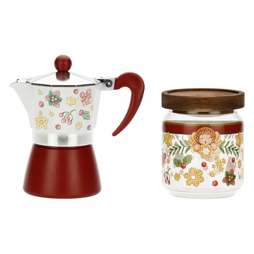 THUN - Set van koffiepot en koffieblik, 400 ml, collectie kerstverrassingen