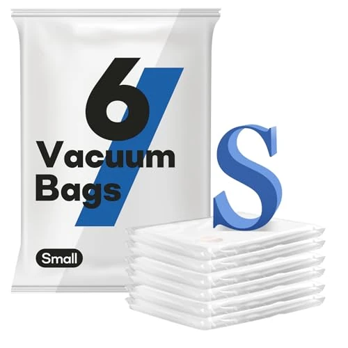 Offre limitee: Lot de 6 sacs sous vide pour vêtements Petit (60 x 40 cm) Sac de rangement peu encombrants, Pour vêtements et rangement quotidien, Réutilisable sac sous vide vetement aspirateur de 14.99 EUR a 11.99 EUR (economie 20%)