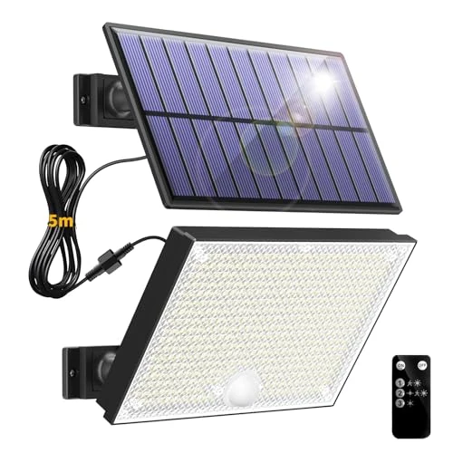 Topabol 400 LED Outdoor Solar Spotlights, 3 Modes, Waterproof Motion Sensor, Cool White, Solar Lights for Security and Lighting