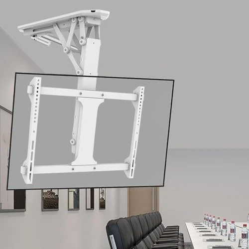 Offerta a tempo: Supporto TV Motorizzato, Regolazione dell'angolo 0-85° supporto soffitto elettrico, Supporto tv soffitto motorizzato per TV da 32-70 Pollici, Fino a 45kg, Max VESA 600 x 400mm (32-70 inch White) - 0.00% da 249.00 € a 249.00 €