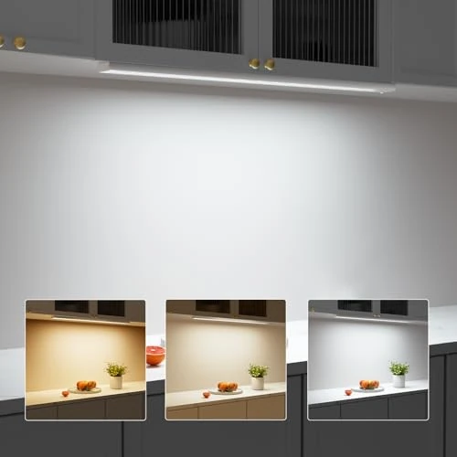 Offerta a tempo: Luce Armadio LED con Sensore di Movimento Luci Notturna LED 4 Modalità Lampada Guardaroba Luce da Esposizione 5000mAh USB Ricaricabile Cucina, Scale, Corridoio, Garage - 60cm*2 Pezzi - 0.00% da 59.98 € a 59.98 €