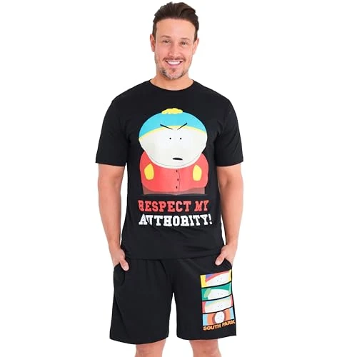 Oferta limitowana: South Park Męska piżama krótka, zabawny zestaw do spania, wygodna bielizna nocna, oddychająca nocna odzież dla mężczyzn, prezenty z postaciami Stan, Kyle, Cartman, Kenny, Czarny, XS z 106.23 zł na 106.23 zł (oszczędź 0.00%)