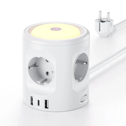 Offerta a tempo: Ciabatta Multipresa con luce, ciabatta a 4 scomparti con 3 USB, presa di corrente con interruttore, presa multipla a cubo 3 modalità di illuminazione 16A, 2 M, per casa, ufficio F(Schuko) - 32% da 29.99 € a 20.36 €