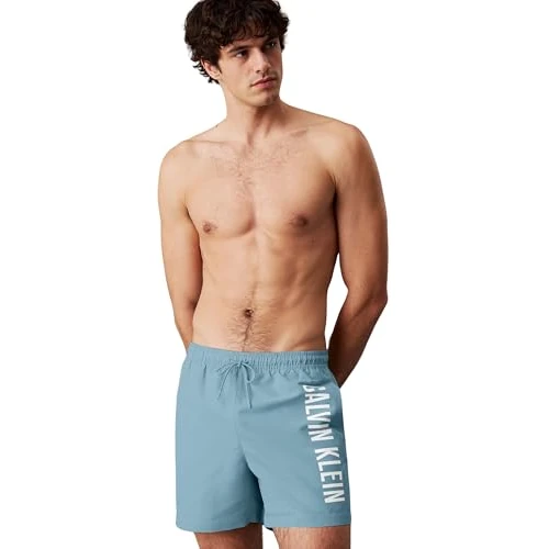 Calvin Klein Heren Medium Drawstring LV00N61092 Boardshorts, Blauw (Skim Blue), XL, Blauw (Magere Blauw), XL