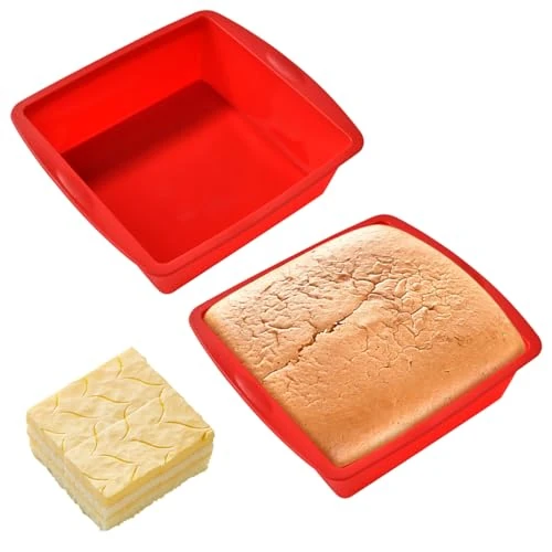 Silikonowe formy do pieczenia, prostokątne, 20 cm, silikonowe, nieprzywierające, silikonowe, do pieczenia ciast, serników, 2 szt