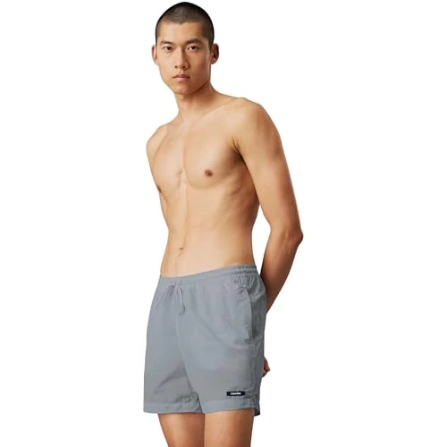 Calvin Klein Short de Bain Homme Medium Drawstring Séchage Rapide, Gris (Quarry), M