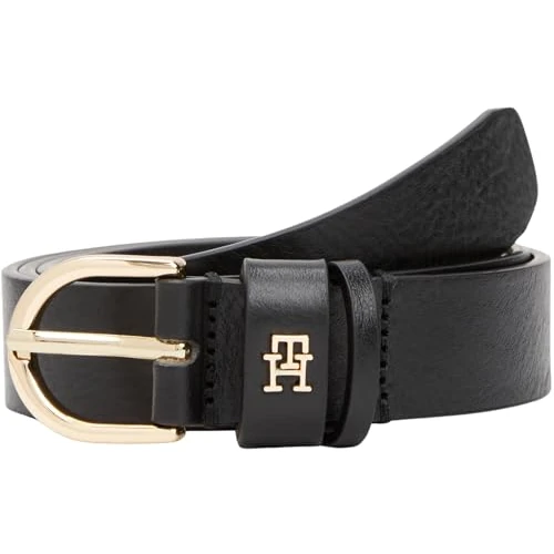 Tommy Hilfiger Women’s 2.5 cm Essential Effortless Leather Belt, Black (Black), 29.5 inches