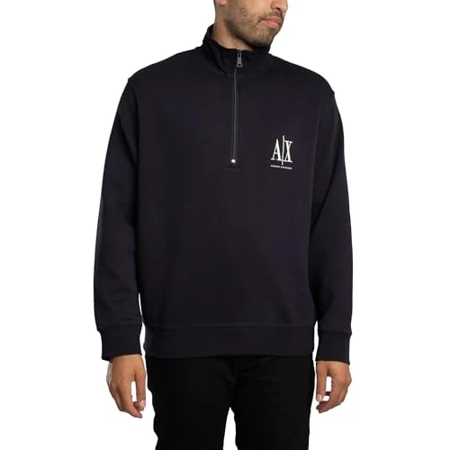 Limited offer: Armani Exchange mens Cotton Icon Logo Half Zip Sweater from 120.00 EUR to 62.47 EUR (save 48%)