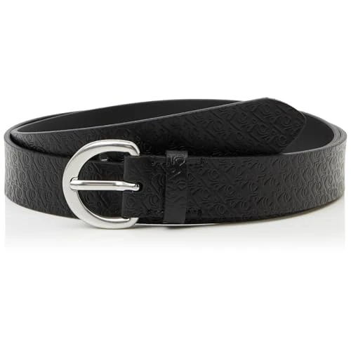 Calvin Klein Jeans Damen Classic Buckle AOP 30MM LV04K7019G Gürtel, Schwarz (Schwarz/Zinn), 105, Schwarz (Schwarz/Zinn), 105 cm