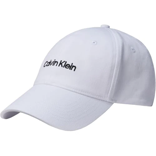 Calvin Klein Uomo Cappellino Embroidery in Cotone, Multicolore (Bright White/Black), Taglia Unica