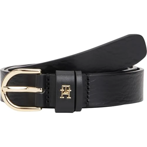 Tommy Hilfiger Women’s 2.5 cm Essential Effortless Leather Belt, Black (Black), 31.5 inches