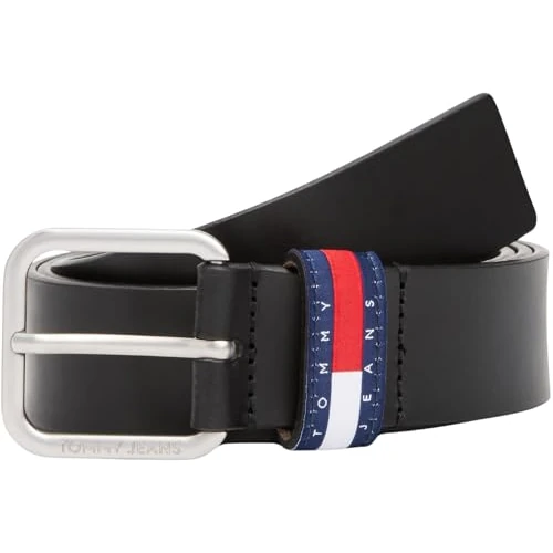 Tommy Jeans Men’s 3.5 cm Ryan Leather Belt, Black (Black), 37.4 inches