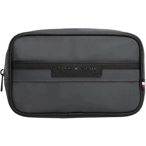 Tommy Hilfiger Męska torba TH REPREVE WASHBAG AM0AM13525 Washbag, szara (ciemnoszara), OS, Szary (ciemnoszary), rozmiar uniwersalny