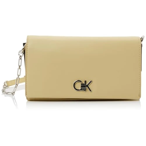 Calvin Klein Damen Crossbody Bag Tasche Re-Lock Mini mit Drehverschluss, Gelb (Parsnip), Einheitsgröße