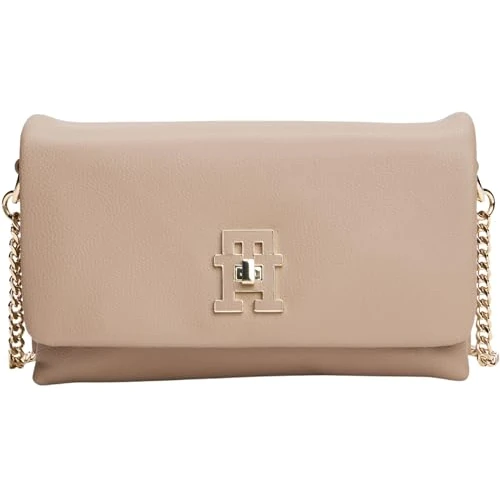 Offerta a tempo: Tommy Hilfiger Donna Borsa a Tracolla Modern Mini Crossover con Tracolla a Catenella, Beige (Coastal Taupe), Taglia Unica - 28% da 129.90 € a 93.56 €