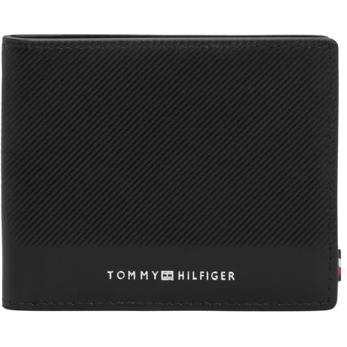 Tommy Hilfiger Męski portfel TH Foundation Mini CC AM0AM13507 składany portfel, czarny (czarny), OS, czarny (czarny), rozmiar uniwersalny