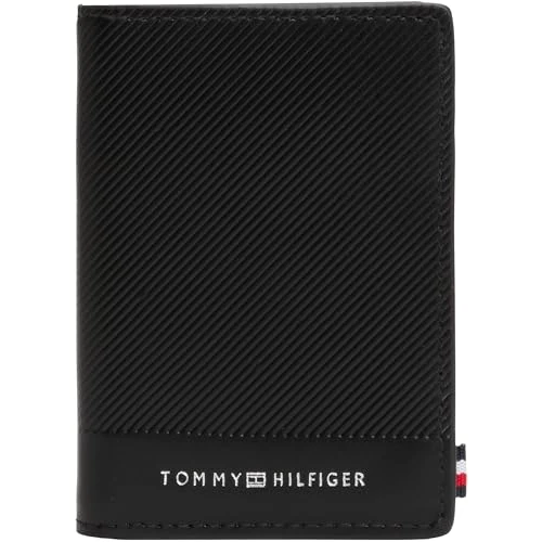 Tommy Hilfiger Portefeuille Homme Foundation Bifold en Cuir, Noir (Black), Taille Unique