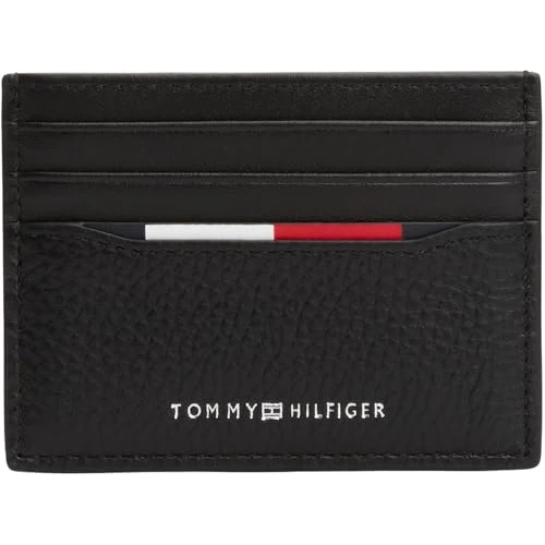 Tommy Hilfiger Męski TH Central CC Holder AM0AM13512 uchwyt na karty, czarny (czarny), OS, czarny (czarny), rozmiar uniwersalny