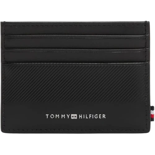 Tommy Hilfiger Cartera Hombre Foundation de Piel, Negro (Black), Talla Única