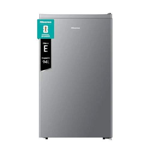 Hisense MUR48092SE - Frigorífico monopuerta, clase eficiencia energética E, plateado, 94 litros, zona congelador 0 star