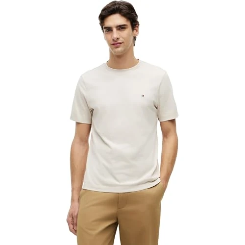 Oferta limitada: Tommy Hilfiger Camiseta de Manga Corta Hombre Seasonal Solid tee con Cuello Redondo, Marfil (Newsprint), XS de 39.90 € a 33.95 € (ahorro 15%)