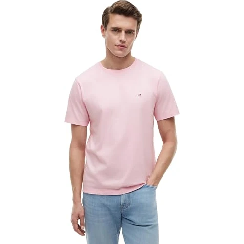 Oferta limitowana: Tommy Hilfiger Męska koszulka S/S, Różowy (Pink Lily), M z 96.98 zł na 96.98 zł (oszczędź 0.00%)