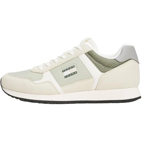 Tommy Jeans Men’s Casual Low Top Runner Trainers, Green (Aruba Green), 10.5